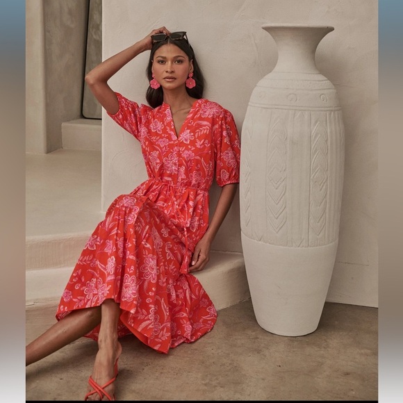 SugarLips Aria Floral Beth Button Down Midi Dress - Picture 7 of 9